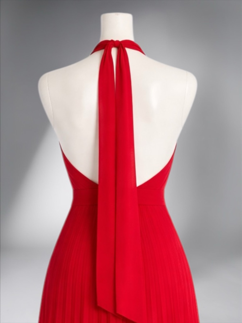 Zara Red Halter Maxi Dress with Keyhole Detail - Picture 11 of 12